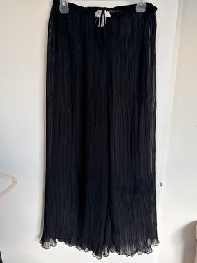 Vintage Y2K Jessica Sheer Crinkle Wide Leg Pants Resortwear Cover-Up Euro Summer